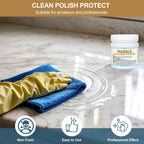 Marble Polishing Powder, Professional Touch-Up Etch Remover, Restore Shine Remove Water Stains Scratches Rings Etches for Marble Stone Granite Quartz Tile Floor Countertop Surfaces Polishing Care