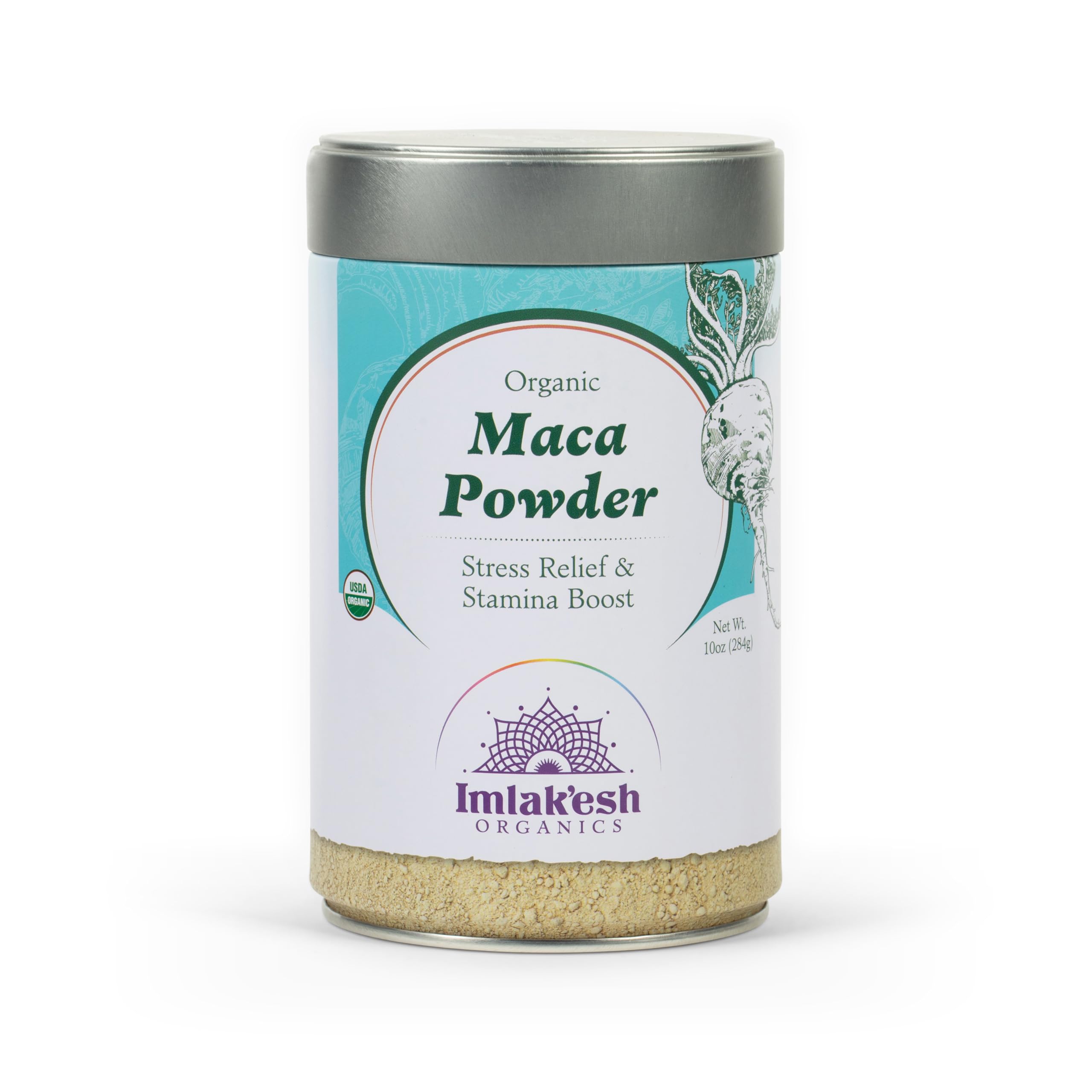 Imlakesh Organics Maca Powder (10oz Metal Jar)