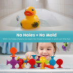 BUNMO Bath Toys Suction - Connect, Build, Create - Toddler Bath Toys - Hours of Fun & Creativity - Fine Motor Skills - Stimulating Sensory Toys - Non-Mouthable Toy 3+ - Smooth 24 Pack