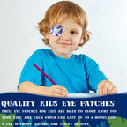 90 Pcs Adhesive Eye Patches for Kids Boys 9 Styles Eye Patches Latex Free Eye Pad Bulk Light Blocking Fun Cute Boys Designs Cotton Adhesive Bandages for Boys Toddler
