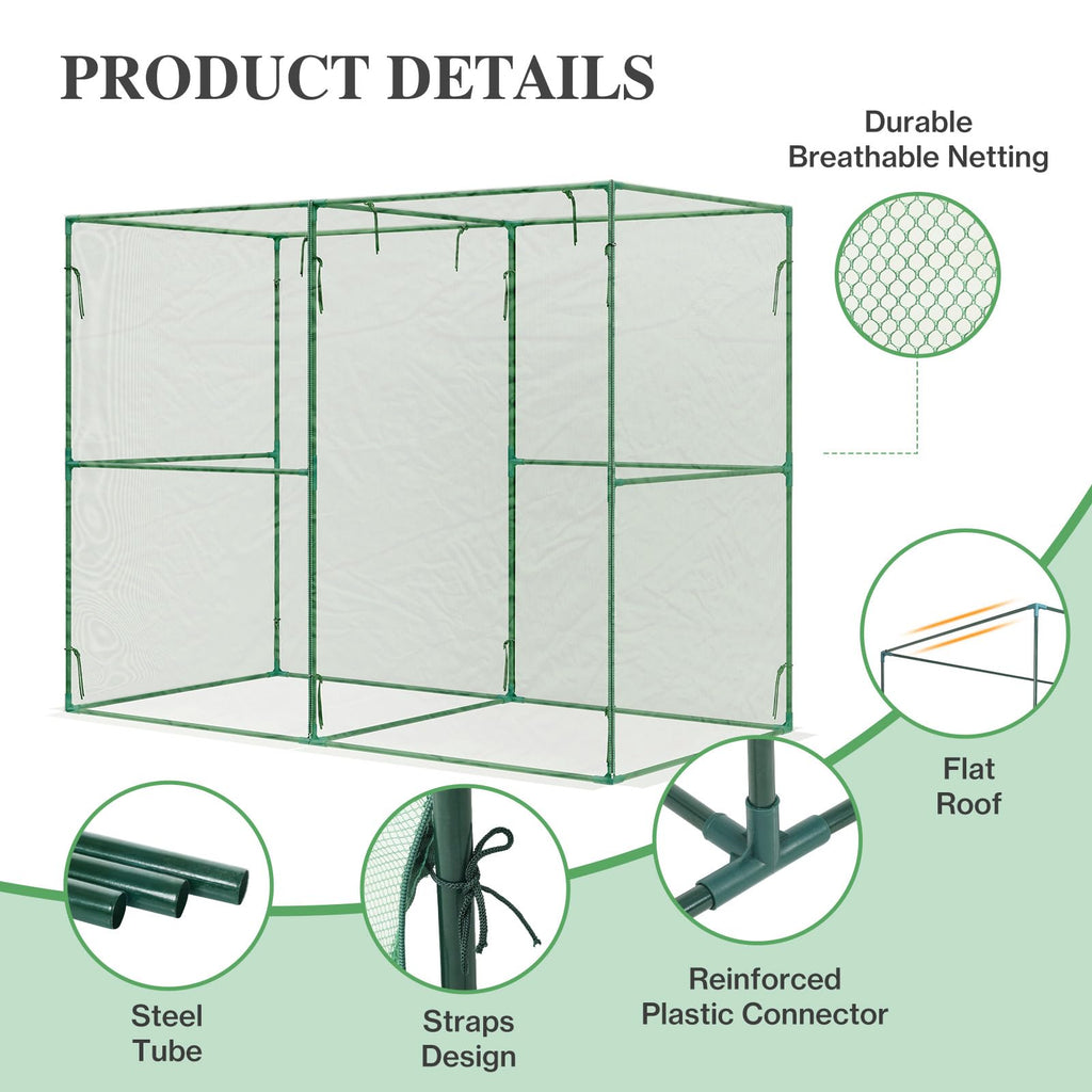 BPS Crop Cages for Garden Plant, 8x4x6 Ft Plant Netting Protection Tent with Zippered Door for Plants, Raised Garden Bed Cover with Frame for Vegetables, Fruits and Flowers