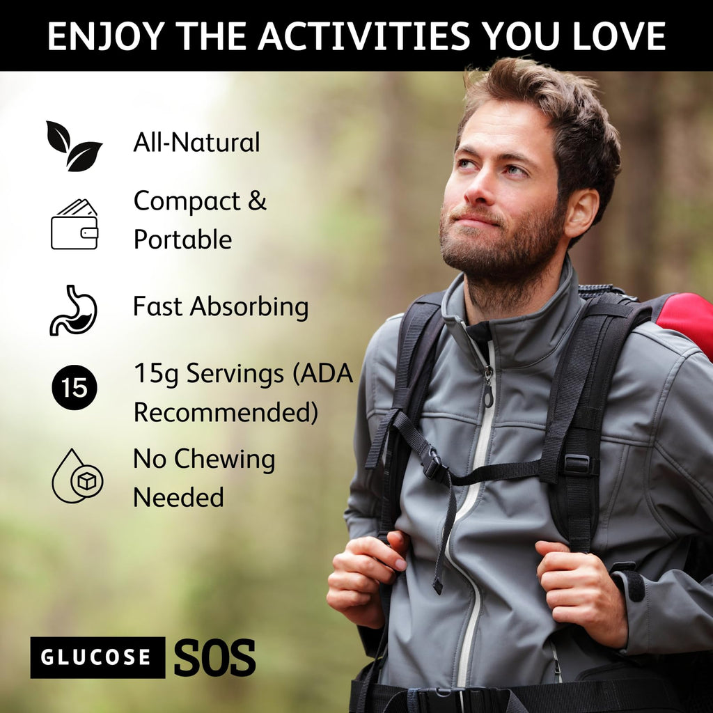 Glucose SOS Glucose Powder Packets with Natural Dextrose, Fast-Absorption That Instantly Dissolves in Your Mouth with No Water Needed, Kiwi Strawberry 72 Servings