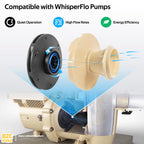 Bzcovac 073131 Impeller Compatible with WhisperFlo and IntelliFlo 3 HP Pool and Spa Pumps, Black