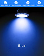 GOHDLAMP 6-Pack MR16 Blue LED Bulbs-Aquatic 5W 50W Halogen GU5.3 12V 38° Spot for Water Features, Moonlight, Parties & Indoor Ambiance