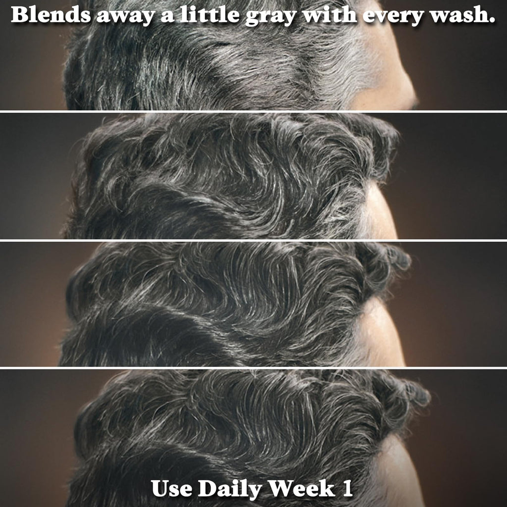 Just For Men Control GX Grey Reducing Shampoo, Gradual Hair Color with Keratin for Stronger Thicker and Healthier Looking Hair, 4 Fl Oz - Pack of 3 (Packaging May Vary)