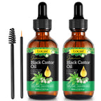 Uocasi Jamaican Black Castor Oil - 2Pack, 100% Pure and Organic, Cold Pressed in Glass Bottles for Hair Growth, Eyebrow Nourishment, and Skin Hydration, 4.04 Oz