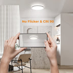 BLNAN LED Flush Mount Ceiling Light, 9 Inch 18W 3000K/4000K/5000K Hardwire Light Fixture, Ultra Thin Round White Lamp for Kitchen Porch Bedroom Hallway Stairwell Basement, Non-dimmable 2 Pack
