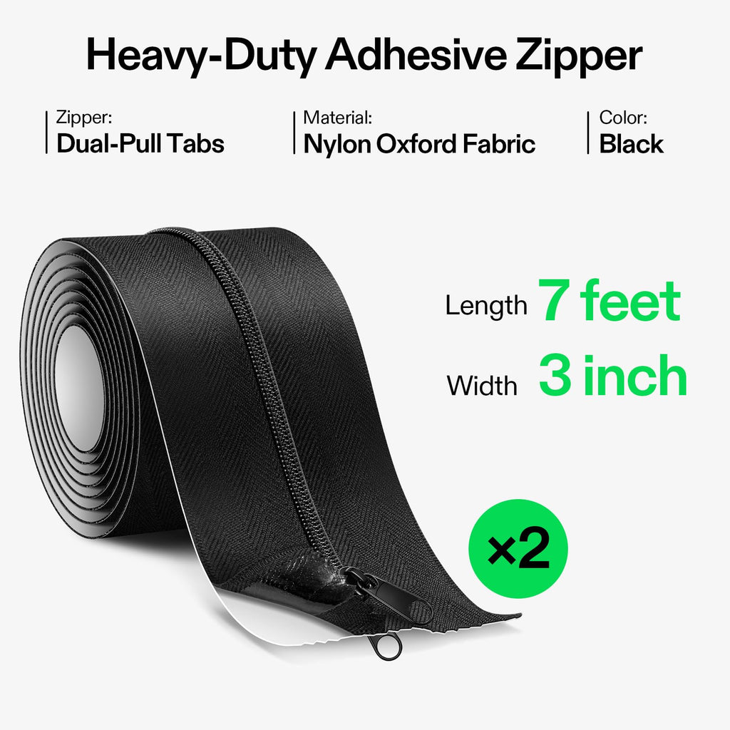 VIVOSUN Self Adhesive Zipper Door, 3In. x 7Ft. Peel & Stick, 2-Pack