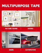 HitLights Double Sided Tape Heavy Duty, 1 in x 24.6 ft, Adhesive Mounting Tape Waterproof, Strong Double Stick Foam Tape for Walls Poster Automotive Outdoor Home (Pack of 1)