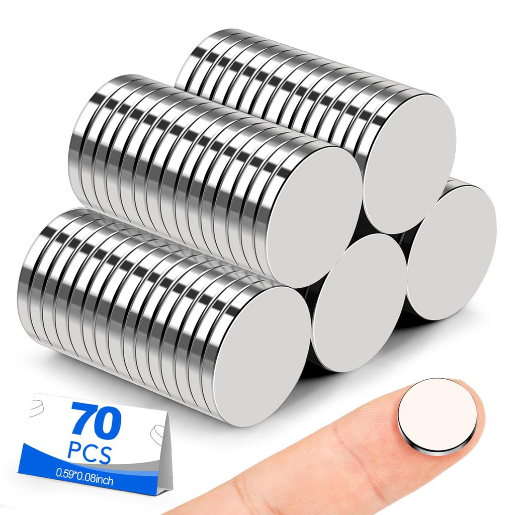 BEST CHOICE MAGNETS Small Magnets, 70 Pack Refrigerator Magnets 15x2mm