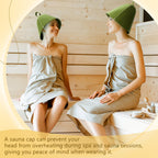 JaGely Sauna Hat for Men Women Sauna Hat Vaporarium Cap Russian Banya Cap for Bath House Accessories(Olive Green,2 Pieces)