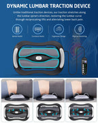 Lower Back Stretching Massager, Electric Lumbar Traction Device with Dynamic Stretching, Adjustable Temperature (104°F - 118.4°F), Vibration Massage - For the Lumbar Spine & Relieving Lower Back Pain