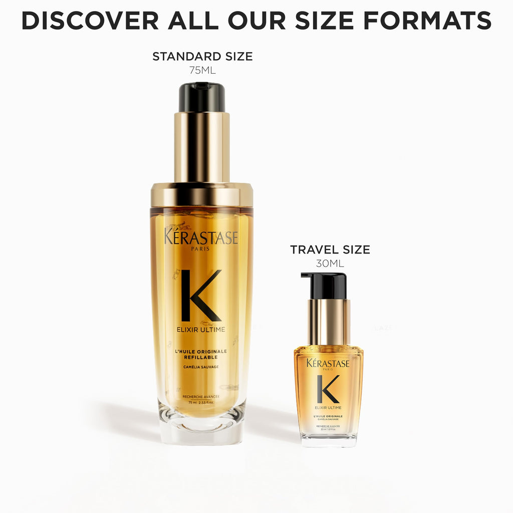 Kerastase Elixir Ultime Refillable Oil – For Shine & Hydration, 1.01 Fl Oz