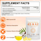 D3 K2 Vitamin 10000 IU - 240 Virgin Coconut Oil Softgels, 2 in 1 Vitamin D & K Complex Supplement Softgel - Immune Support and Calcium Absorption, Bone and Heart Health (240 Count (Pack of 2))