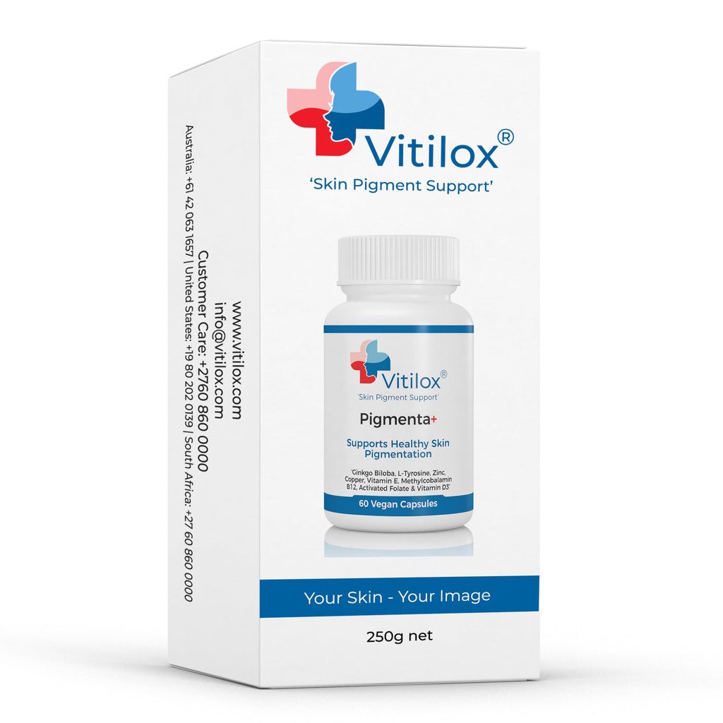 Vitilox Pigmenta+ Advanced, Skin Tone Support Supplement – 60 Tablets | 2 Months | Natural Vitiligo Skin Pigmentation Support | Reduce White Body Spots