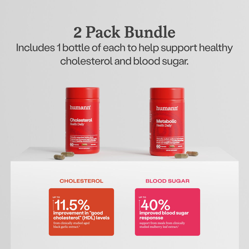 HumanN Cholesterol & Metabolic Health Daily Bundle, Cholesterol & Metabolic Balance Supplements, 120 Count