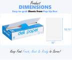 Durable Packaging 10" x 10 3/4" Interfolded Deli Wrap Wax Paper
