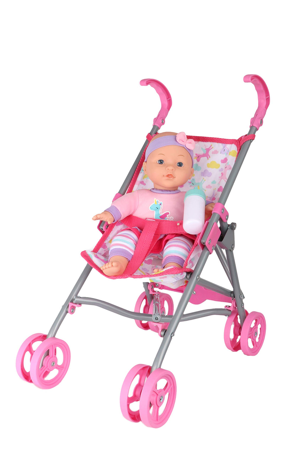 Dream Collection, Baby Doll Care Gift Set with Stroller - Lifelike Baby Doll and Accessories for Realistic Pretend Play, Posable Soft Toy - 12”