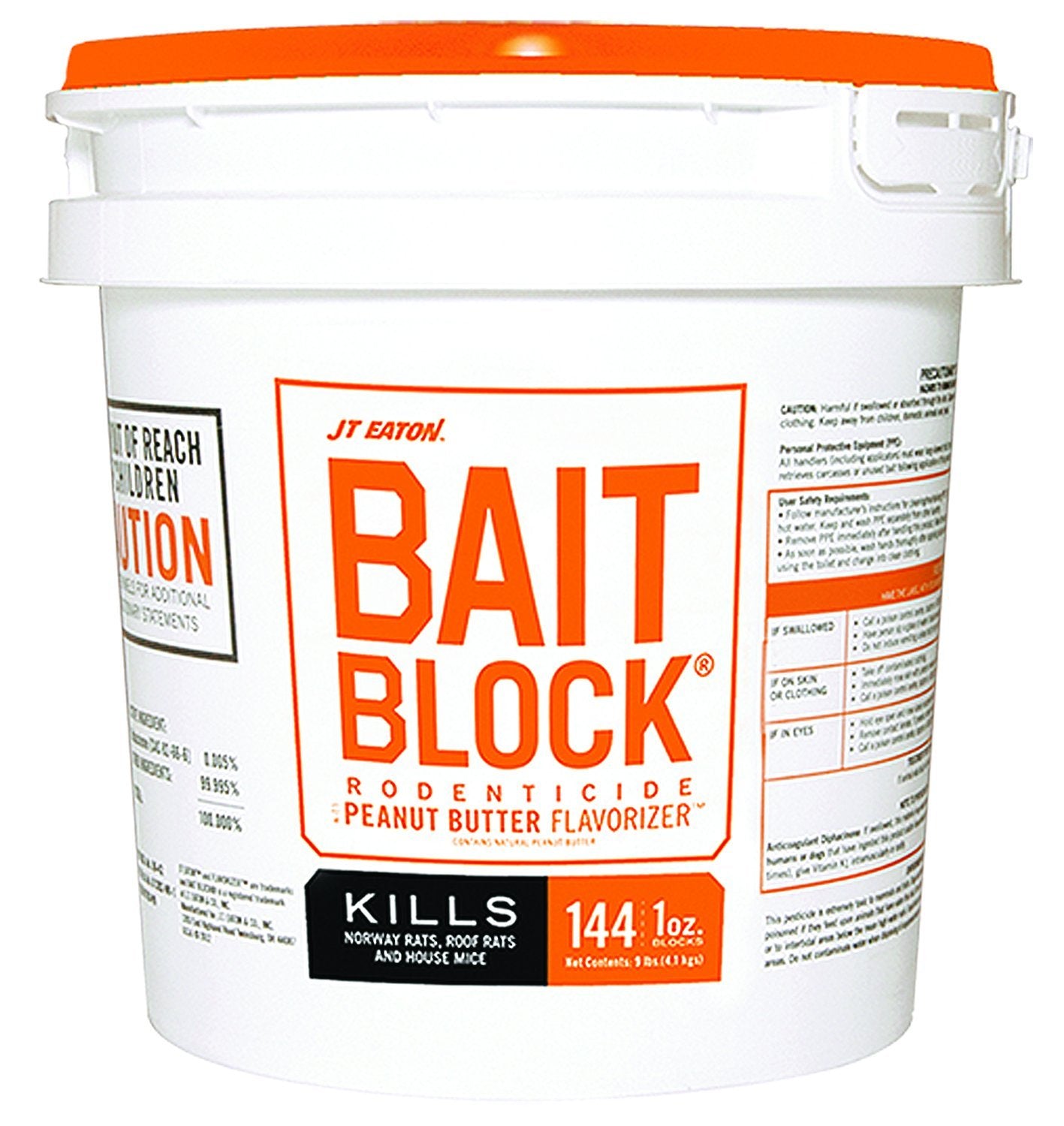 JT Eaton 719-PN Bait Block Peanut Butter Flavor Rodenticide (Pack of 144)