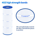 Cryspool® 07069 Filter Compatible with Clean & Clear Plus 320, CCP320, PCC80-PAK4, R173573, 817-0081, C-7470, FC-1976, 4×80 Sq. Ft Pool Filter Cartridge, 4 Pack