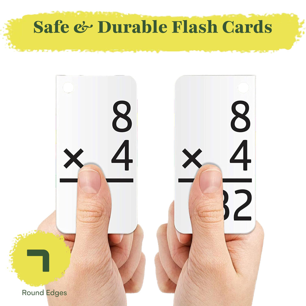 Star Right 325 Math Flash Cards - Multiplication and Division Flash Cards with 4 Metal Rings - Hole-Punched Math Flashcards for 3rd to 6th Grades - Ideal Math Game Practice Tool - 6.4 x 1.8 Inches