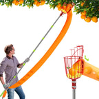 UQM 12.8FT Fruit Picker Pole Adjustable with Basket Harvest Bag