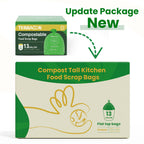 TERRACOR 13 Gallon Compostable Trash Bags,50 Count, Heavy Duty Tall Kitchen Food Scrap Waste Bag,Certified BPI and ASTM D6400 Standard