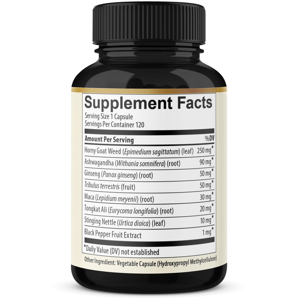 BMVINVOL Horny Goat Weed for Men and Women with Maca, Tribulus, Ginseng, Ashwagandha, Tongkat Ali - 120 Capsules for 4 Month Supply