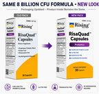 Rising Health RisaQuad™ Probiotic Capsules – 40 mg (8 Billion CFU+) Proprietary Probiotic Blend for Daily Digestive & Gut Health Support, 30 Capsules