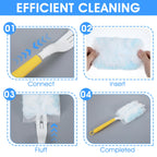 Wanmu 120 Pcs Duster Refills, Electrostatic Disposable Dusters Refills Compatible with Duster, Bulk Heavy Duty Dusters Refill for Blinds Ceiling Fans Furniture Multi-Surface Dusting, Unscented