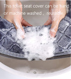 WDSHCR Toilet Seat Cushion - Soft, Thicker, Warmer Washable Covers with Zipper - Home Reusable (Gray)