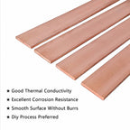 HWYEE 2Pcs 3/8" x 1" x 6" C110 Copper Flat Bar 6" Long, 10 x 25 x 152mm 99.98% Pure Copper Bus Bars DIY Craft, Electrical Connectors for Electroplating (2PCS,10 * 25 * 152mm)