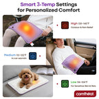Comfheat USB Plug-in Heating Pad for Travel Warmth Outdoors, Non-Rechargeable Small Heated Pad 5V Heat Therapy for Pain Relief Abdomen Cramps, 3 Heat Settings & Auto Shut Off (12"x 16") Purple