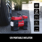 CRAFTSMAN 12V Tire Inflator Portable Air Compressor, Up to 150 PSI with Digital Gauge & Auto Shut-Off, LED Light, 12V DC Car Plug Compact Air Pump for Car Tires, Bikes & Sports
