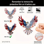 4th of July Sun Catcher for Window Hanging with Eagle Designs Acrylic Stained Glass for Garden 250th Anniversary America Ornament Blue Red White Independence Day Party Decor