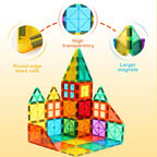 FNJO Magnetic Tiles, 110PCS Magnet Building Set, Magnetic Building Blocks,Construction STEM Learning and Playing Toys for Kids, Montessori Toy for Preschool Boys Girls Toddlers Classroom Must-Haves