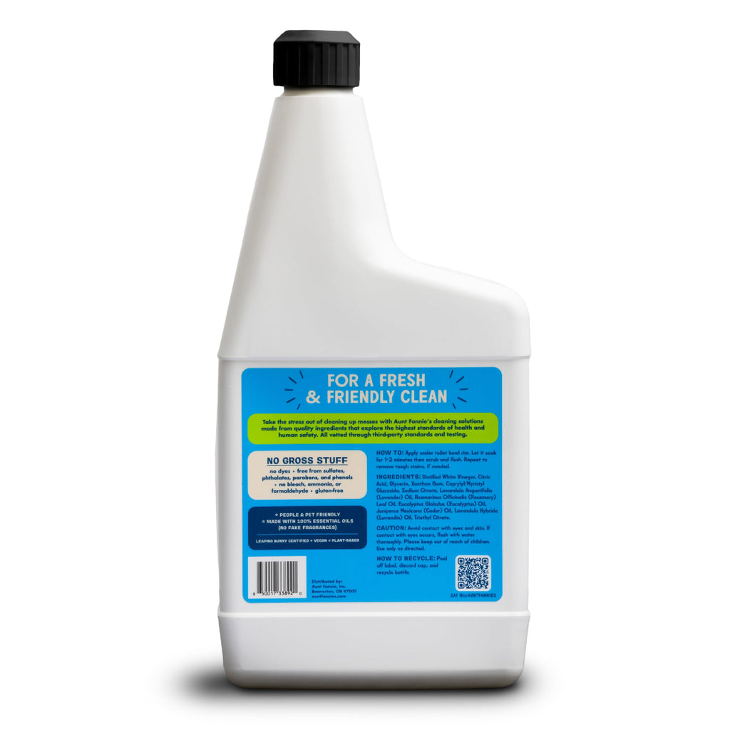 Aunt Fannie's Toilet Bowl Cleaner, Bleach-Free Cleaner Powered by Vinegar, Freshens and Removes Stains, Eucalyptus Scent, 24 fl oz, Pack of 6
