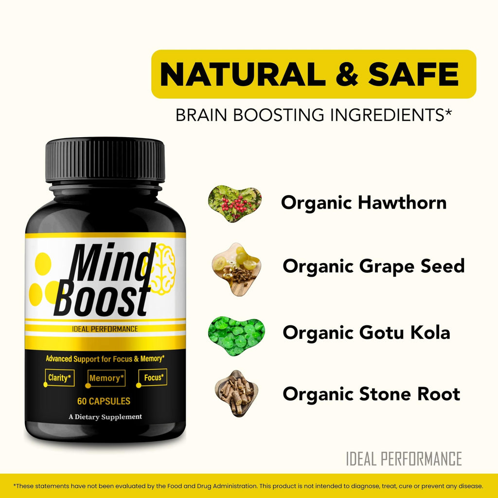 IDEAL PERFORMANCE Mind Boost Capsules, MindBoost Pills Reviews (5 Pack)