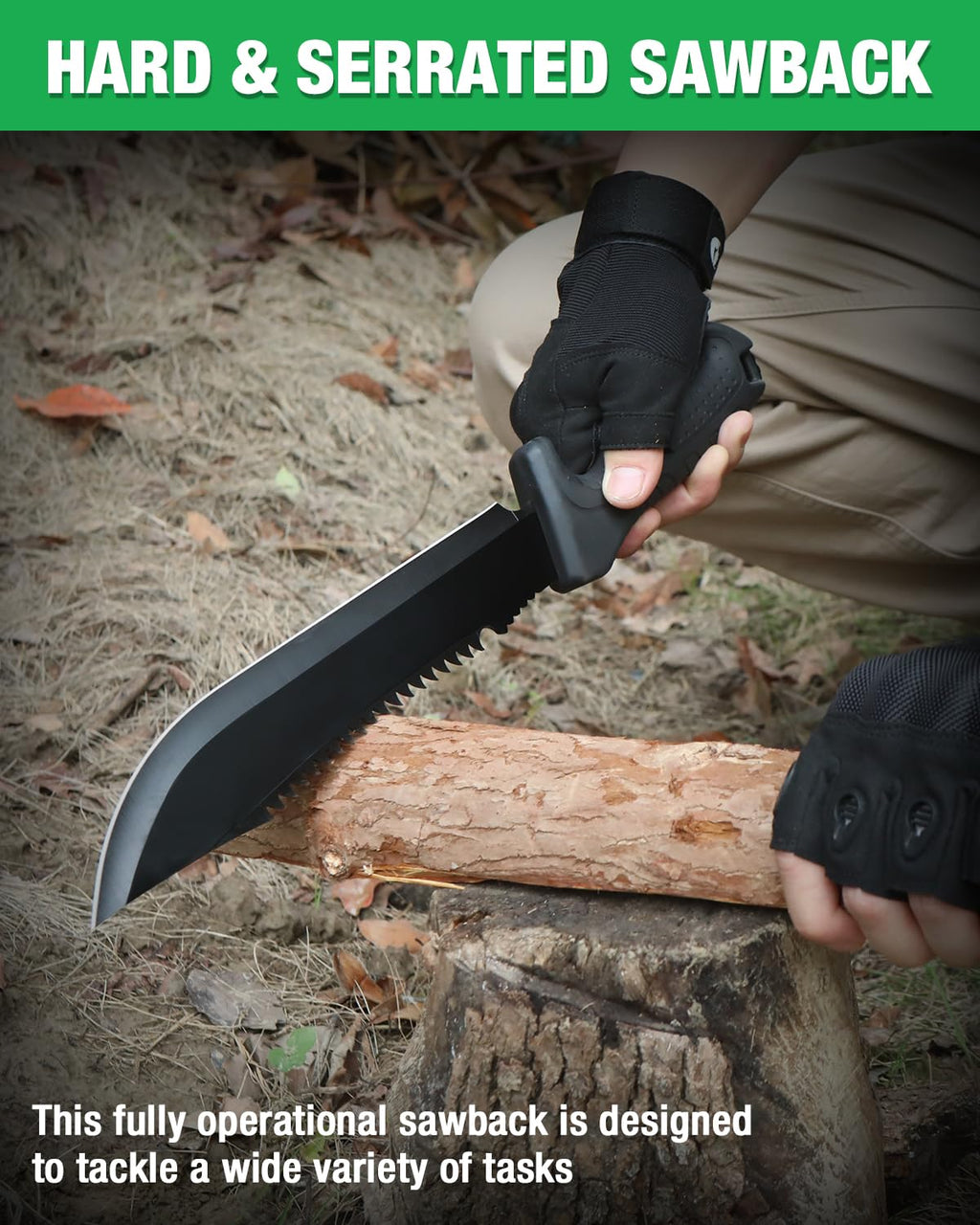 Mossy Oak 16" Heavy Duty Machete with Saw and Sheath