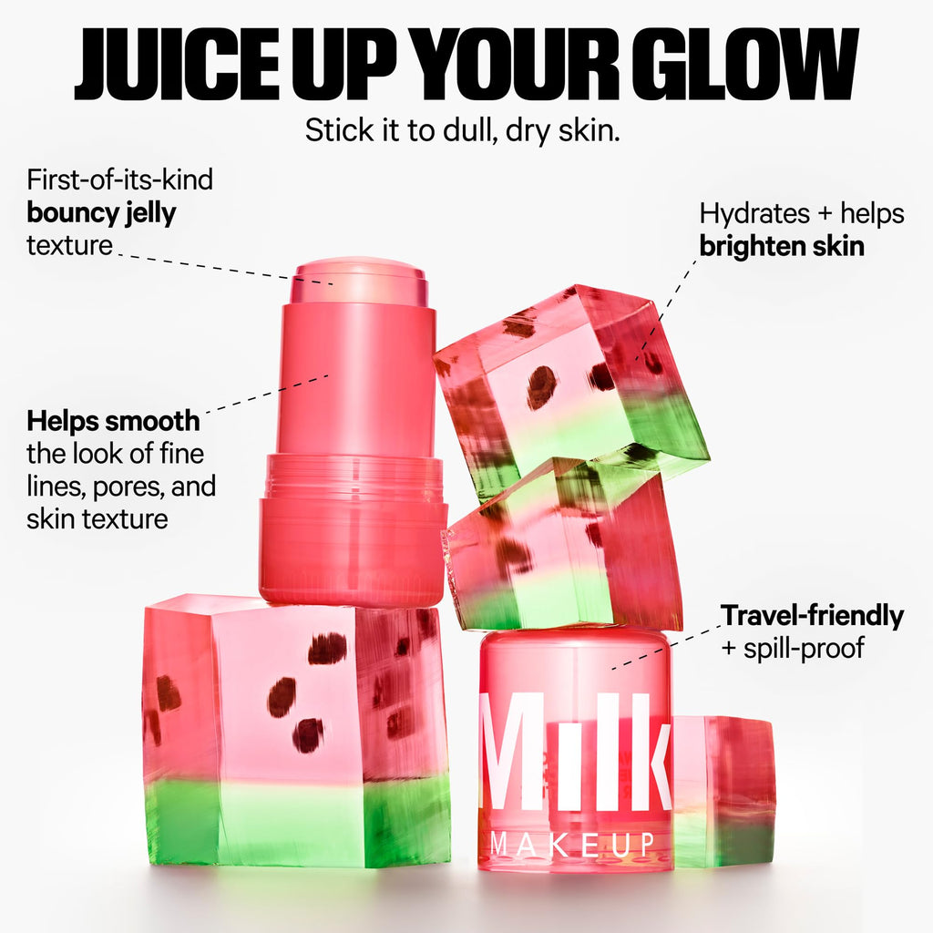 Milk Makeup Watermelon Jelly Glow Hydrating Serum – Brightens, Hydrates + Minimizes the Look of Pores + Fine Lines w/Vegan Peptides – Travel-Friendly, Non-Comedogenic Formula – 0.46 oz