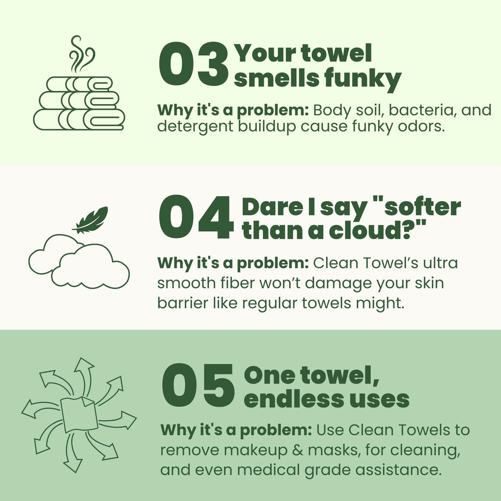Clean Skin Club Bamboo Viscose Clean Towels XL™, 100% USDA Biobased Face Towel, Disposable Face Towelette, Makeup Remover Dry Wipes, Ultra Soft, 50 Ct, 1 Pack