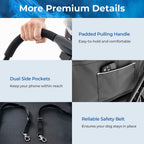 Giantex Double Dog Stroller for 2 Dogs, Detachable Carriers, Safety Belt, 4 Lockable Wheels, Pet Travel Carrier Strolling Cart, Folding Cat Stroller for Small Medium Pets Dogs (Gray)