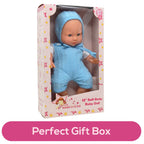 12 inch Realistic Baby Doll with Soft Body and Vinyl Head, Arms, and Legs, Beautiful Soft Baby Doll Dressed in a Matching Onesie and Hat – Packaged in a Gift Box– Ideal Size for Toddlers, Boys, Girls