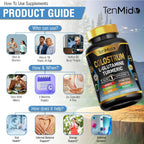Tenmido Colostrum Supplement - 10in1 Formula - Combine with L- Glutamine, Turmeric, Cayenne Pepper, Apple Pectin, Probiotics, Ginger, and More - Digestive Health, Immune Support - 120 Capsules