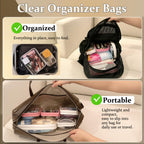 WELPIRT Clear Zipper Pouches, Hard Shell Zipper Case (M+3S)