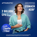 Vitamatic Lactobacillus Salivarius 2 Billion per DR Capsule - 60 Count - Digestive Support - Made with Prebiotic Inulin Fiber (3 Bottles)