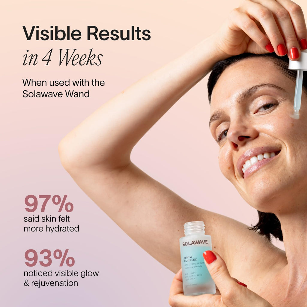 Solawave Renew Complex Serum for Face & Neck | Boost the Effects of Facial Wand | Red Light Therapy for Face & Microcurrent Facial Device for Anti-Aging & Skin Tightening