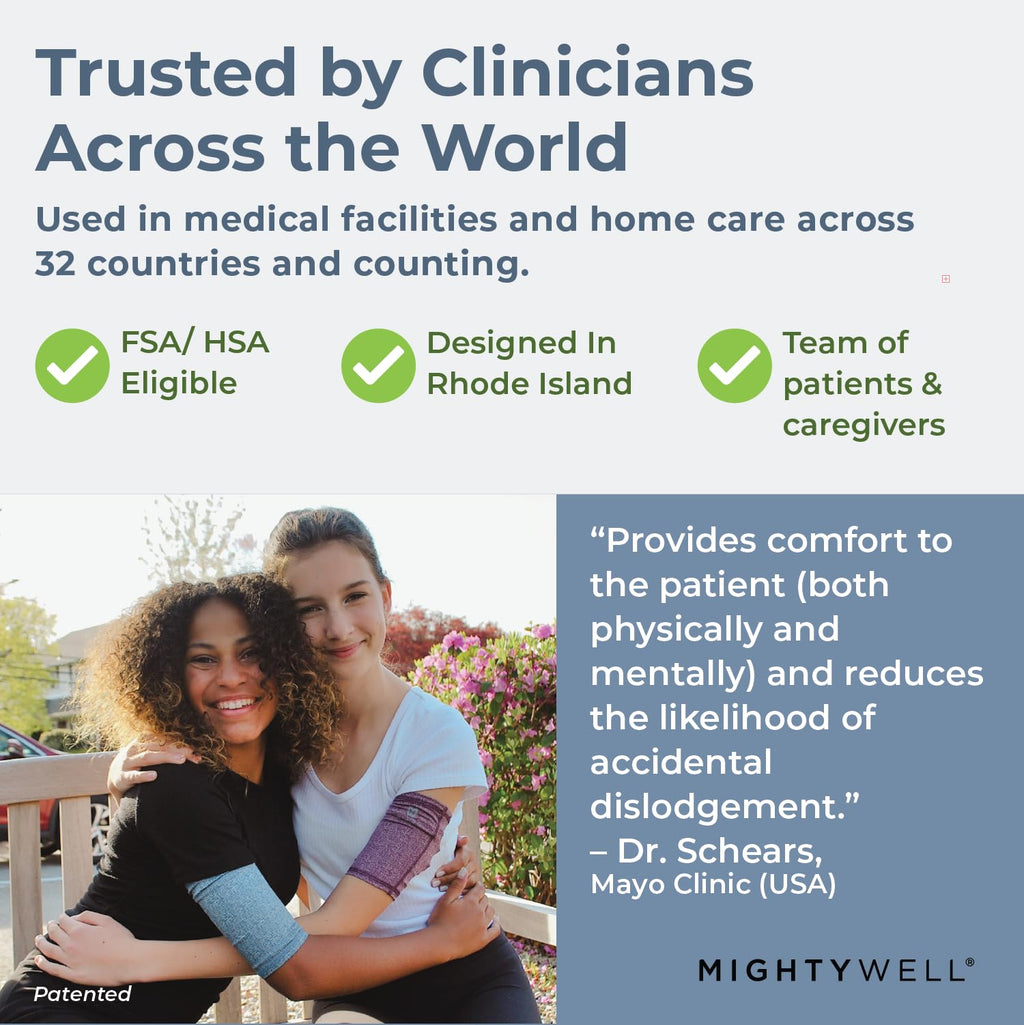 Mighty Well PICCPerfect PICC Line Cover: Soft Touch Double Layer PICC Line Arm Cover | Solid Black, Medium