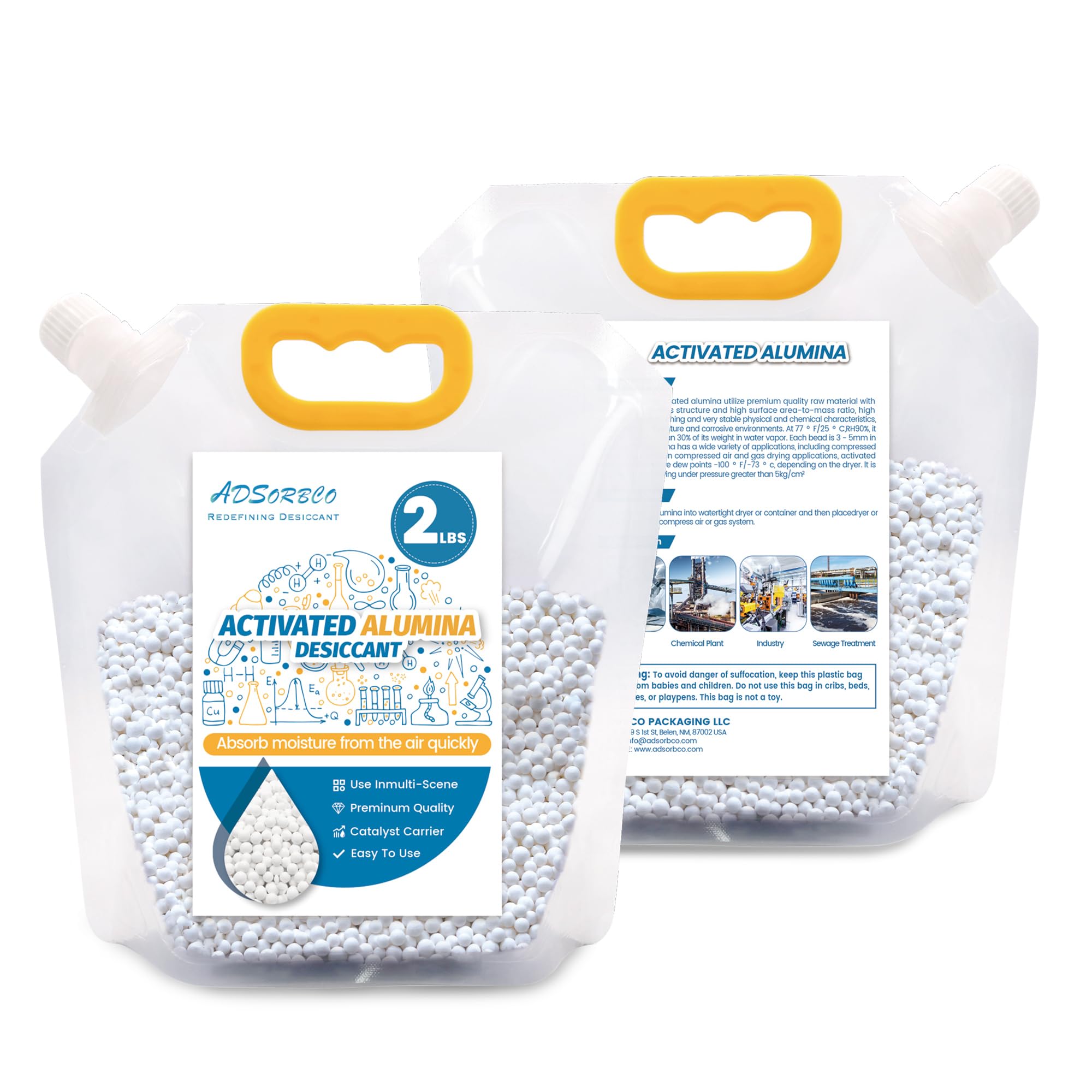 2 LBS Activated Alumina Desiccant, High-Efficiency 3D Printer Desiccant for Filament Drying, Activated Alumina Moisture Absorber for Storage & Dehumidifiers