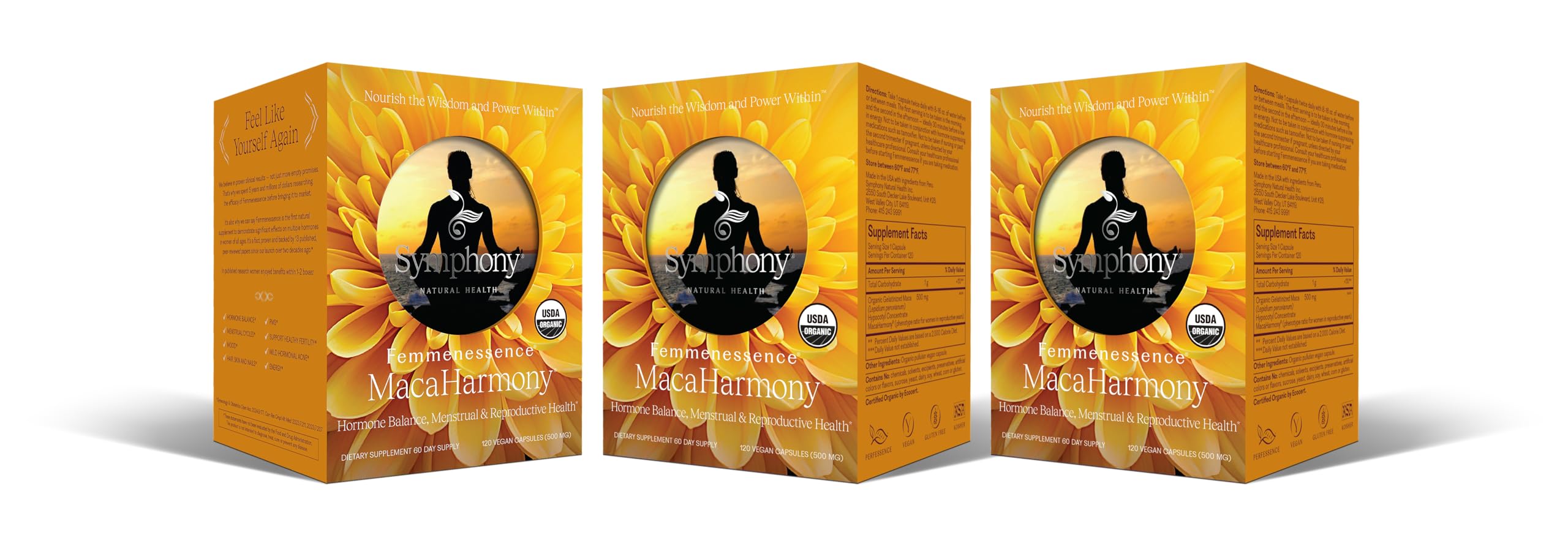 Femmenessence® MacaHarmony® – Clinically Studied Hormone Balance Support for Menstrual Health, PMS Relief, Mood, Skin & Fertility (360 Capsules, 180 Day Supply)